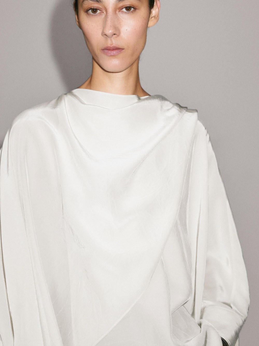 Massimo Dutti Fluid Cape Top Ecru Ivory XS-S NWT 5136/886/712 - Picture 5 of 9